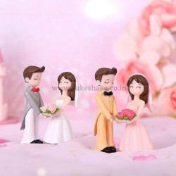 Cute Wedding Couple Miniature Figurines (Style 15)
