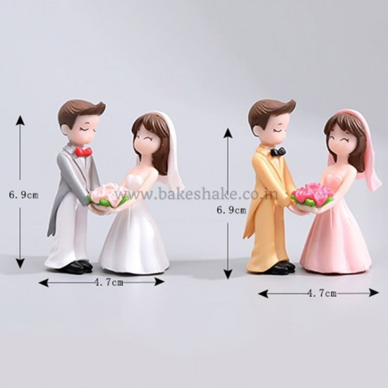 Cute Wedding Couple Miniature Figurines (Style 15)