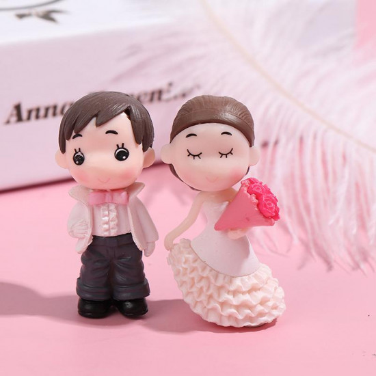 Cute Wedding Couple Miniature Figurines (Style 7)