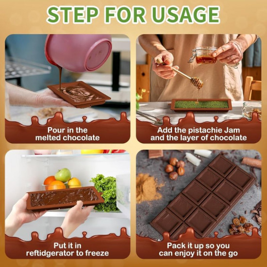 Large and Deep Silicone Kunafa Chocolate Bar Mould