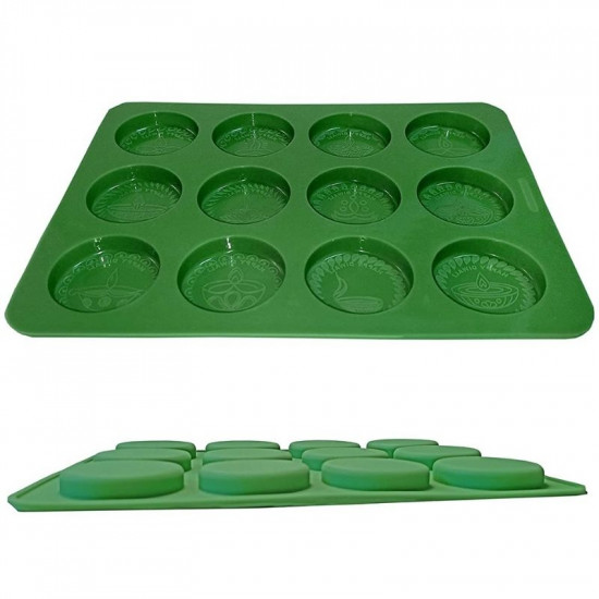 Happy Diwali Round Coins Silicone Chocolate Mould (Style D)