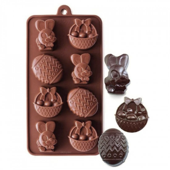Easter Egg Basket Easter Bunny Silicone Chocolate Mould