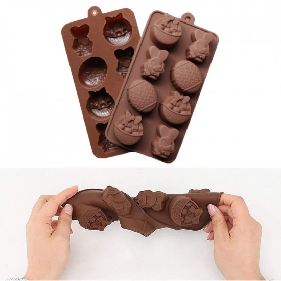 Easter Egg Basket Easter Bunny Silicone Chocolate Mould