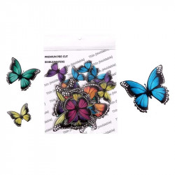 Vibrant Mix Sizes Wafer Butterfly WPC - 19 (16 Pcs) - Tastycrafts