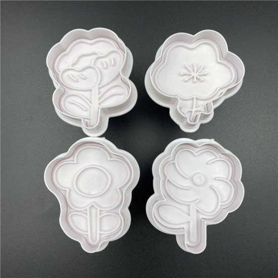 Mix Floral Shapes Plunger Cutter Set of 4 Pieces