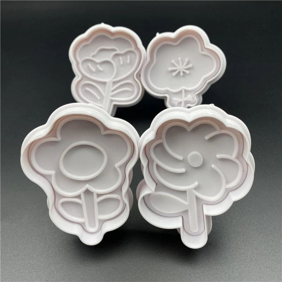 Mix Floral Shapes Plunger Cutter Set of 4 Pieces