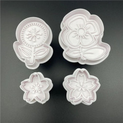 Mix Flower Shapes Plunger Cutter Set of 4 Pieces