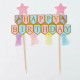 Happy Birthday Glitter Banner Cake Topper
