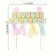 Happy Birthday Glitter Banner Cake Topper