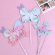 Gradient Butterfly Blue Happy Birthday Cake Topper