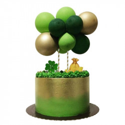 Green Gold Balloon Cake Topper