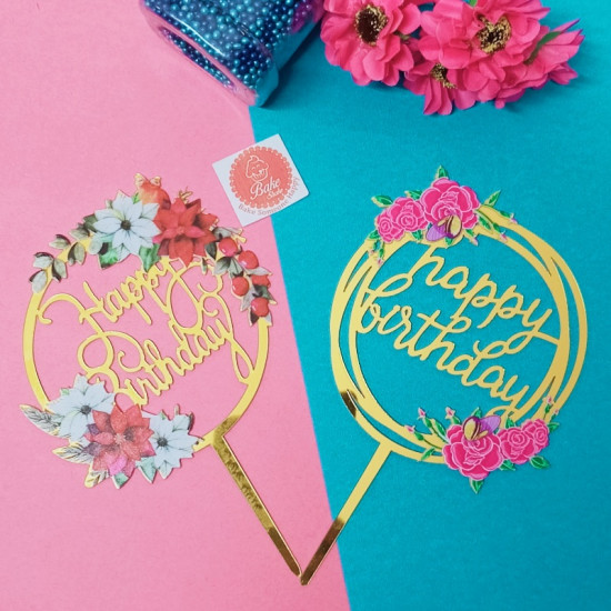 Happy Birthday Acrylic Cake Toppers (Style B)