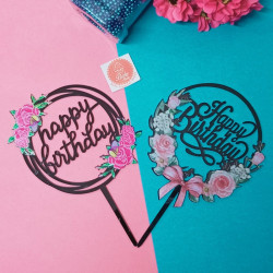 Happy Birthday Acrylic Cake Toppers (Style E)