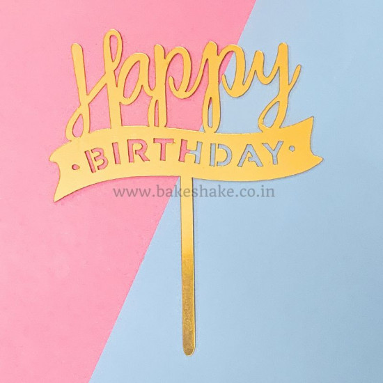Happy Birthday Thin Acrylic Cake Topper (ACT 125)