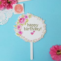 Happy Birthday Cake Topper (Style F)