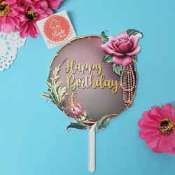 Happy Birthday Cake Topper (Style J)