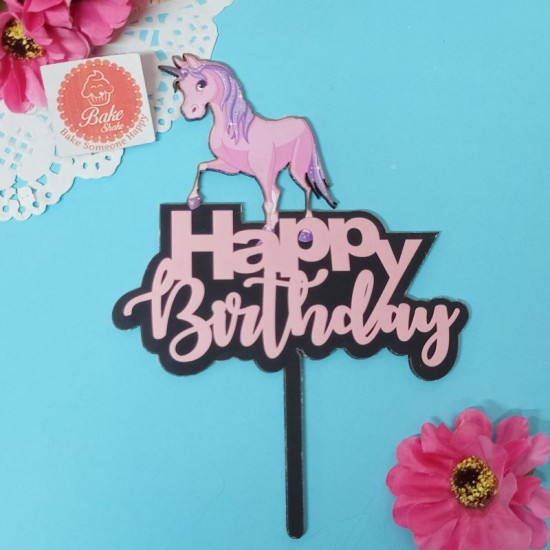 Happy Birthday Cake Topper (Style K)