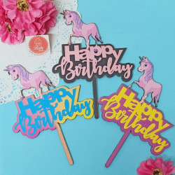 Happy Birthday Cake Topper (Style K)