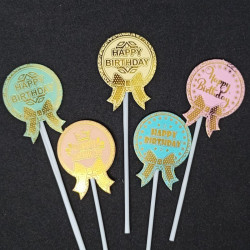 Happy Birthday Paper Toppers (5 Pieces)