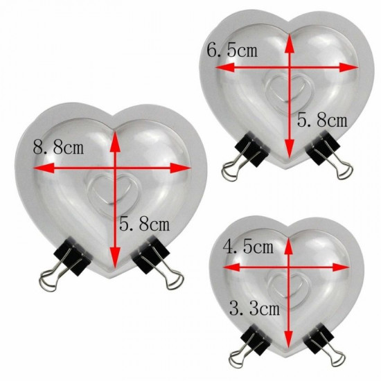 Heart Shape Polycarbonate Chocolate Mould Set of 3 Pieces