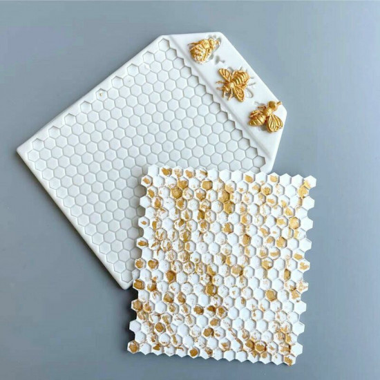 Honeycomb Silicone Mould with Bee Design