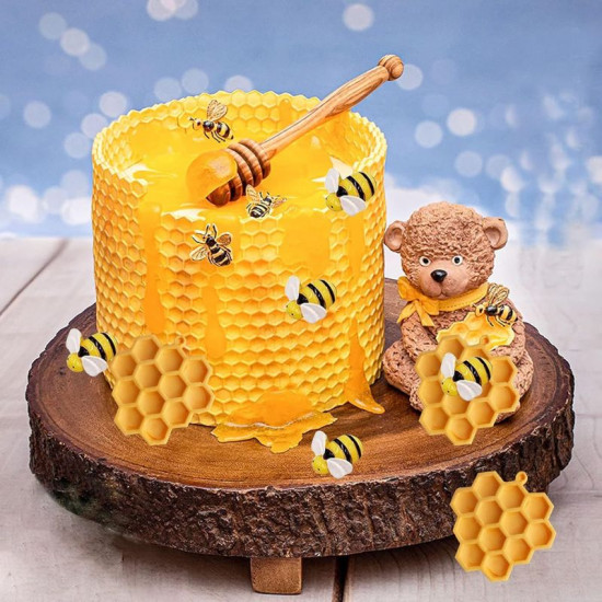 Honeycomb Silicone Mould with Bee Design