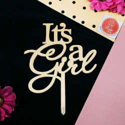 It's A Girl Acrylic Cake Topper