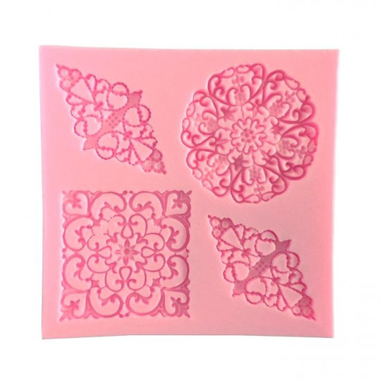 Lace Pattern 4 Cavity Silicone Mould