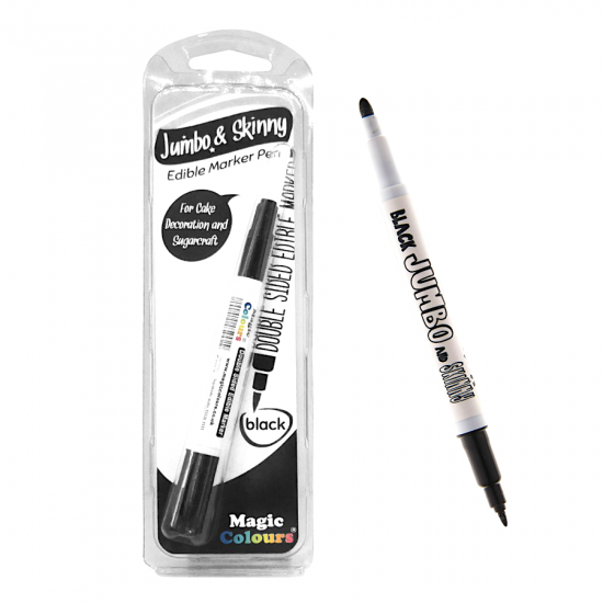 Black Edible Marker Jumbo & Skinny - Magic Colours