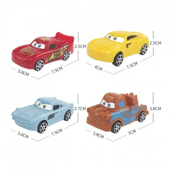 McQueen Cartoon Car Toy Cake Topper (Set of 4)