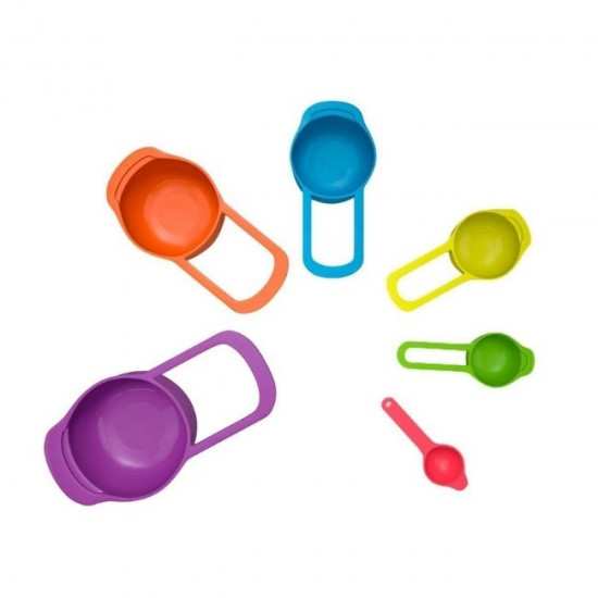 Measuring Cups & Spoons Multi Colour- Set of 6 Pcs.