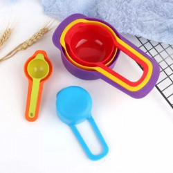 Measuring Cups & Spoons Multi Colour- Set of 6 Pcs.