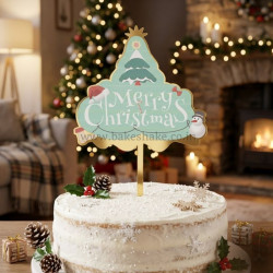Merry Christmas Acrylic Cake Topper (T174)