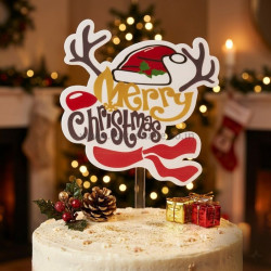 Merry Christmas Acrylic Cake Topper (T175)
