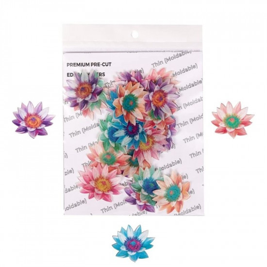 Small Lotus Flower Wafer WPC 46 (35 Pcs) - Tastycrafts