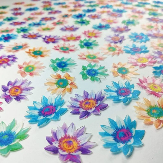 Small Lotus Flower Wafer WPC 46 (35 Pcs) - Tastycrafts