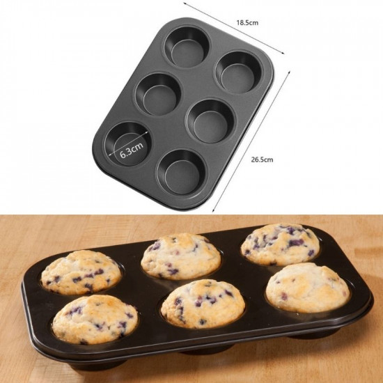 Non Stick 6 Cavity Muffin Mould