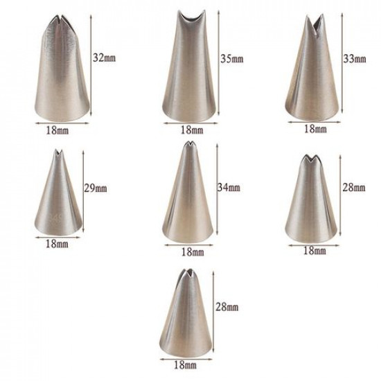 Nozzles Leaf Icing Tips Set of 7 Pcs