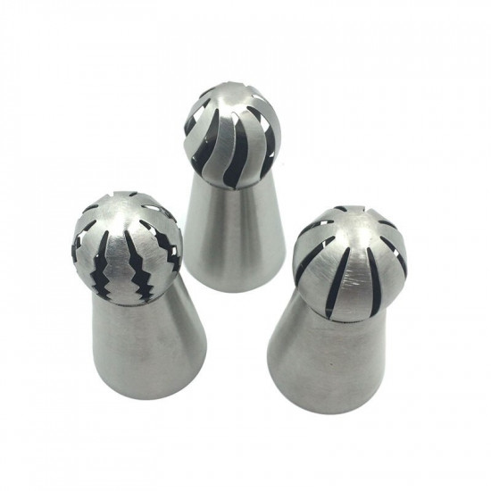 Russian Nozzle Ball Shape Decorating Tips Set of 3 Pcs