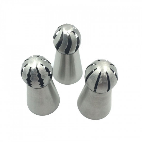 thumbnail image 2 of 3Pcs/Set Russian Flower Icing Piping Nozzles Tips Sphere 2 of 14