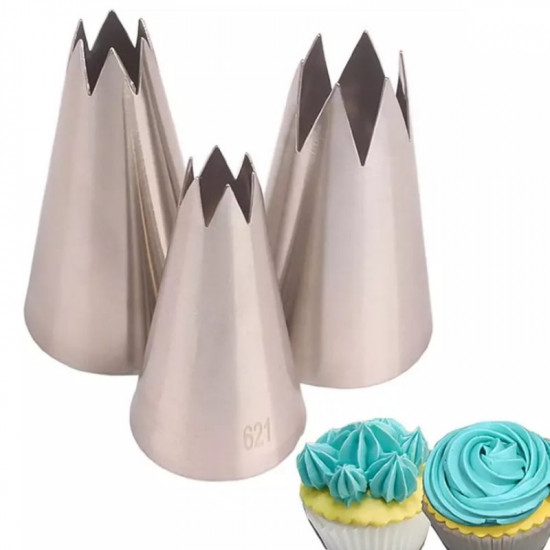 Russian Nozzles Star Piping Tips Set of 3 Pcs