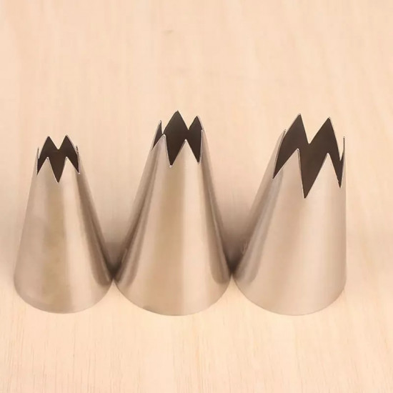 Russian Nozzles Star Piping Tips Set of 3 Pcs