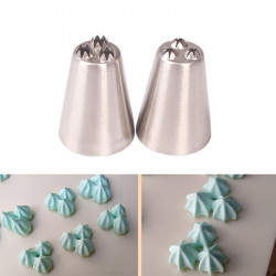 Russian Nozzles Triple Star Icing Tips Set of 2 Pcs