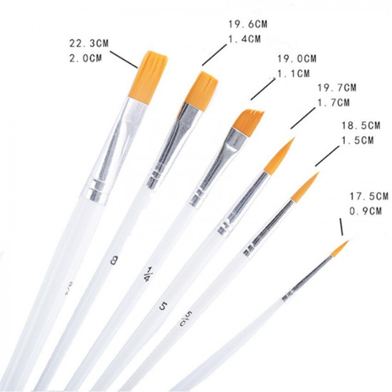 PAINT BRUSH SET OF 6 WHITE