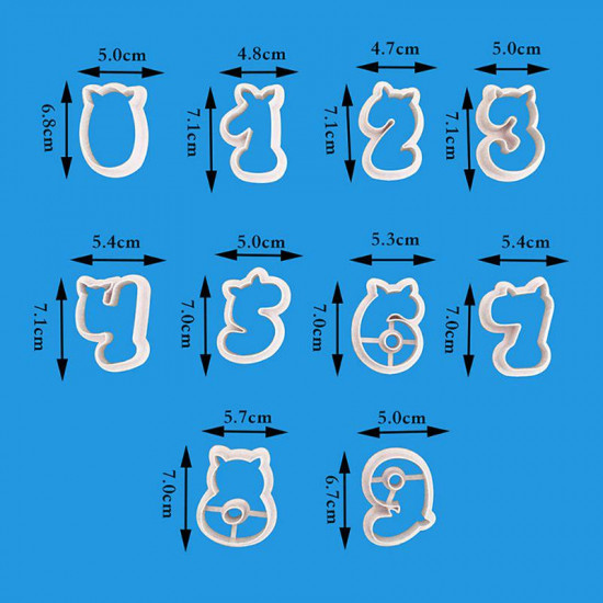 Pig 0-9 Numbers Fondant & Cookie Cutter