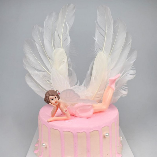 Pink Fairy With Wings Plastic Toys for Cake Decoration (Set of 3) Pink Fairy With Wings Plastic Toys for Cake Decoration (Set of 3)