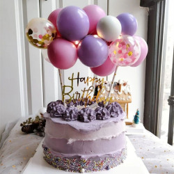 Pink Mauve Confetti Balloon Cake Topper