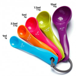 Plastic Measuring Spoons Multi Colour- Set of 5 Pcs.