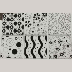 Set of 6 Designs (Style B) Plastic Impression Mat