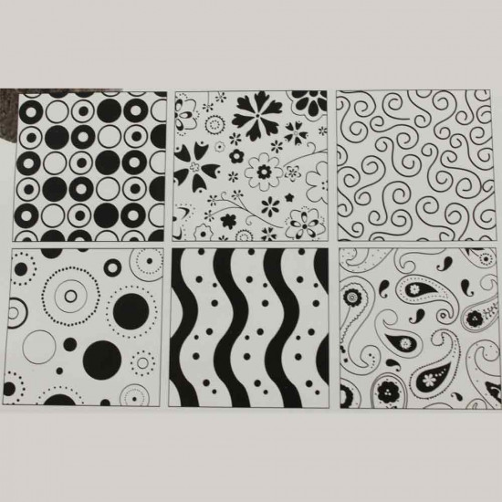 Set of 6 Designs (Style B) Plastic Impression Mat